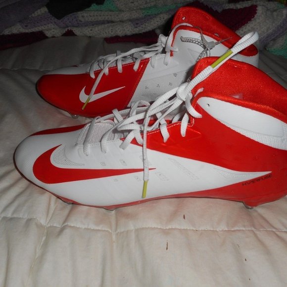 Nike Vapor Talon Elite MID Football Cleats Hyperfuse 14 Orange/White 603743-181 - Picture 3 of 4